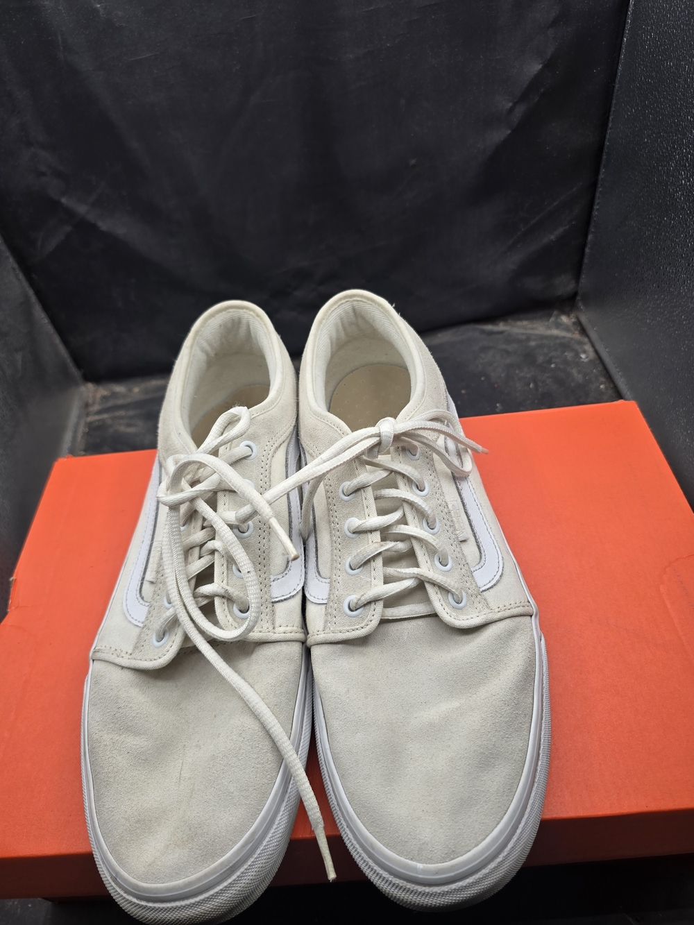 Vans Men's Off-White Canvas Suede Lace-Up Sneakers